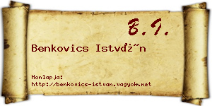 Benkovics István névjegykártya
