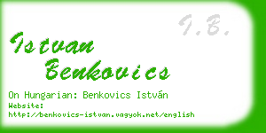 istvan benkovics business card